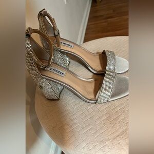 Steve Madden Silver Rhinestone Heels